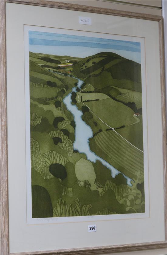 John Brunsden River Wye Gorge 23.5 x 17.5in.